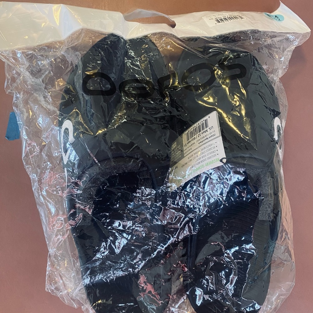 OOFOS Black Slide Sandals